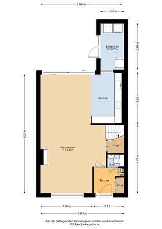 Floorplan - Bachlaan 39, 3752 HD Bunschoten-Spakenburg